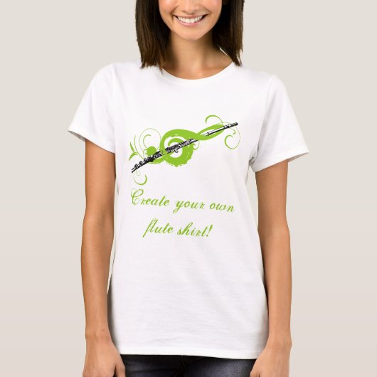 Personalisierte Treble Clef & Flute T-Shirt (Vorderseite)