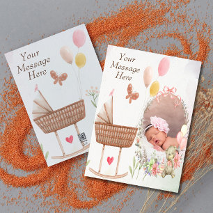 Personalisierte "Trefft unser Baby" -Geburtsanzeig Feiertagskarte