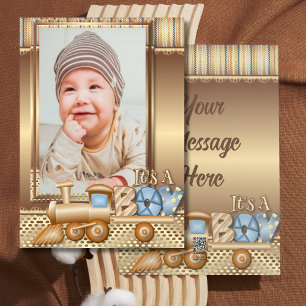 Personalisierte "Trefft unser neues Baby"-Geburtsa Feiertagskarte