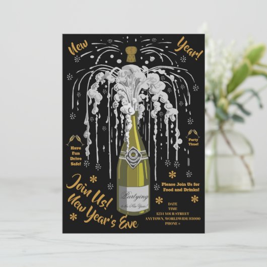 Personalisierte trendige Neujahrsvorstellungen - P Einladung (Stehend Vorderseite)