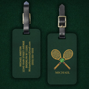 Personalisierte trendige Tennisballschläger        Gepäckanhänger