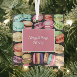 Personalisierte trendy Artistic Watercolor Macaron Ornament Aus Glas