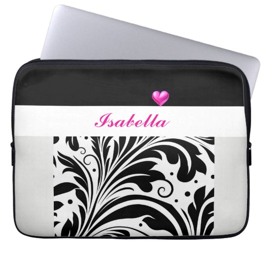 Personalisierte trendy Black & White Electronics B Laptopschutzhülle (Vorderseite)