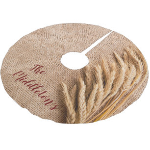 Personalisierte Treppenwein auf Burlap Sack Count Polyester Weihnachtsbaumdecke