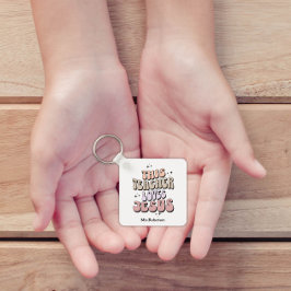 Personalisierte Tretro Lehrer Wertschätzung Schlüsselanhänger