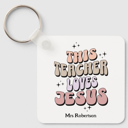 Personalisierte Tretro Lehrer Wertschätzung Schlüsselanhänger (Vorderseite)