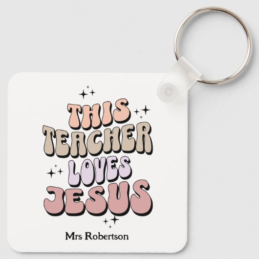 Personalisierte Tretro Lehrer Wertschätzung Schlüsselanhänger (Rückseite)