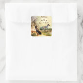 Personalisierte Tribal-Teepee und Pferdetipi-Hochz Quadratischer Aufkleber (Tasche)