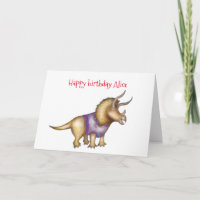 Personalisierte Triceratops Geburtstagskarte