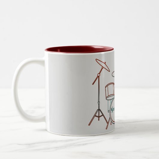 Personalisierte Trommel-Set-Tasse Zweifarbige Tasse (Links)