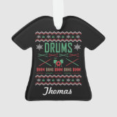 Personalisierte Trommeln Ugly Christmas Sweater Ornament (Rückseite)