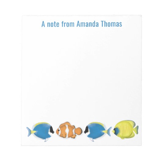 Personalisierte Tropenfische Notizblock (Vorderseite)