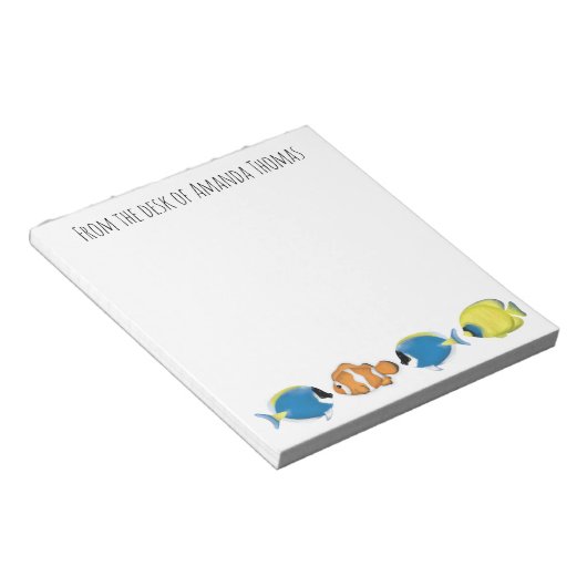 Personalisierte Tropenfische Notizblock (angewinkelt)