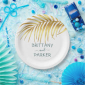 Personalisierte Tropengoldhochzeit Pappteller (Party)