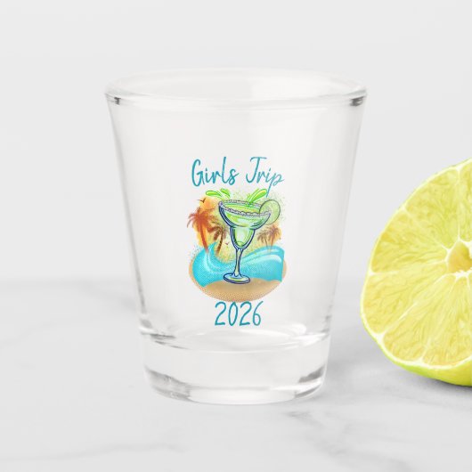 Personalisierte Tropeninsel Schnapsglas (Vorderseite)