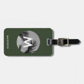 Personalisierte Tropenmonogramm | Hunter Green Gepäckanhänger (Vorderseite horizontal)