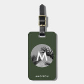 Personalisierte Tropenmonogramm | Hunter Green Gepäckanhänger (Vorderseite vertikal)