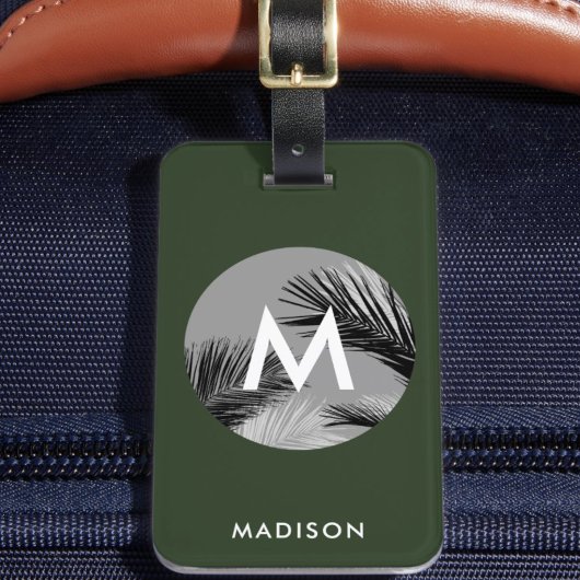 Personalisierte Tropenmonogramm | Hunter Green Gepäckanhänger