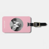 Personalisierte Tropenmonogramm | Pellrosa Gepäckanhänger (Vorderseite horizontal)