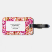 Personalisierte Tropenpalme Gepäckanhänger (Rückseite horizontal)