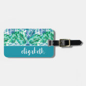 Personalisierte Tropenpalme Gepäckanhänger (Vorderseite horizontal)