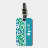 Personalisierte Tropenpalme Gepäckanhänger (Vorderseite vertikal)