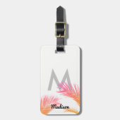 Personalisierte Tropenpalmenbaume Monogram Custom Gepäckanhänger (Vorderseite vertikal)