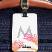 Personalisierte Tropenpalmenbaume Monogram Custom Gepäckanhänger