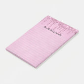 Personalisierte tropfende Glitter-Rosa Notizzettel (angewinkelt)