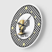 Personalisierte Trophäe an der Wand Große Wanduhr (Winkel)