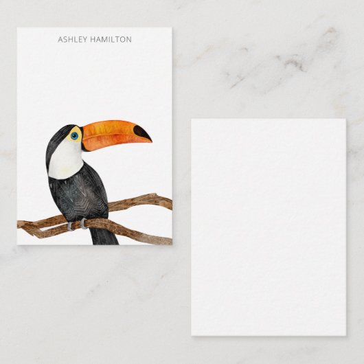 Personalisierte Tropical Bird Watercolor-Karte Mitteilungskarte (Vorne/Hinten)