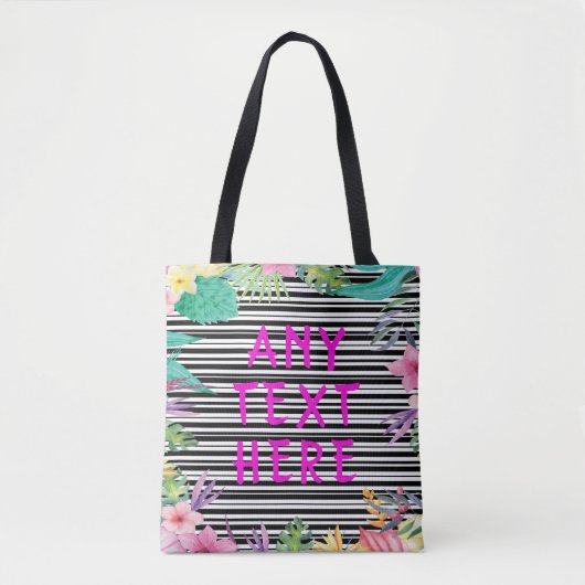 Personalisierte Tropical Shopping Tote Bag Tasche (Vorderseite)