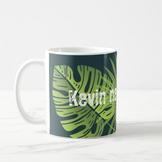 Personalisierte tropische Amazonas-Blätter Kaffeetasse (Links)