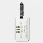 Personalisierte tropische Ananas Gepäckanhänger (Rückseite vertikal)