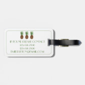 Personalisierte tropische Ananas Gepäckanhänger (Rückseite horizontal)