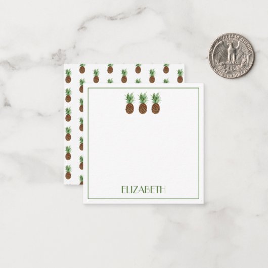 Personalisierte tropische Ananas Mitteilungskarte (Vorderseite/Rückseite Beispiel)