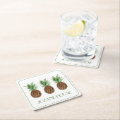 Personalisierte tropische Ananas Rechteckiger Pappuntersetzer (Vor Ort)