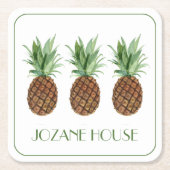 Personalisierte tropische Ananas Rechteckiger Pappuntersetzer (Vorderseite)