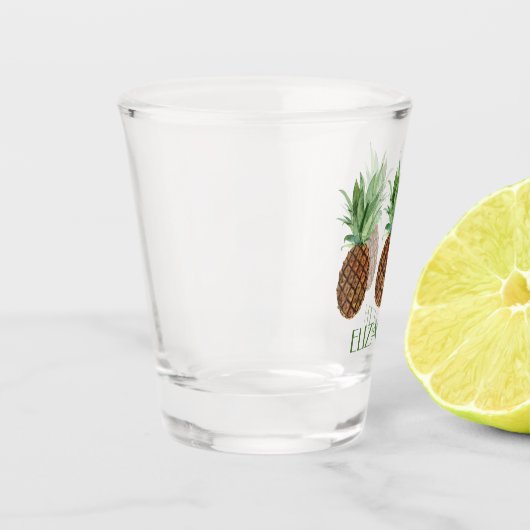 Personalisierte tropische Ananas Schnapsglas (Links)