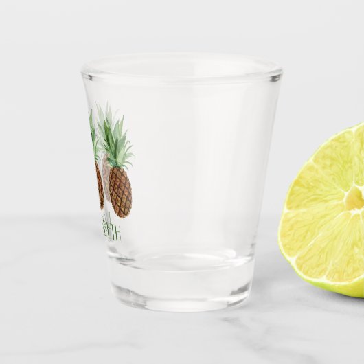 Personalisierte tropische Ananas Schnapsglas (Rechts)