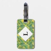 Personalisierte tropische Blätter Helle Gepäckmark Gepäckanhänger (Rückseite vertikal)