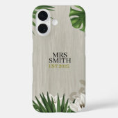 Personalisierte tropische Blätter Individuelle Nam Case-Mate iPhone Hülle (Rückseite)