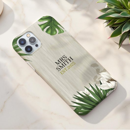 Personalisierte tropische Blätter Individuelle Nam Case-Mate iPhone Hülle