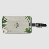 Personalisierte tropische Blätter Individuelle Nam Gepäckanhänger (Vorderseite (Horizontal))