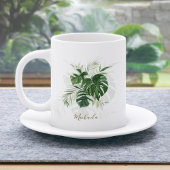Personalisierte tropische Blätter Kaffeetasse