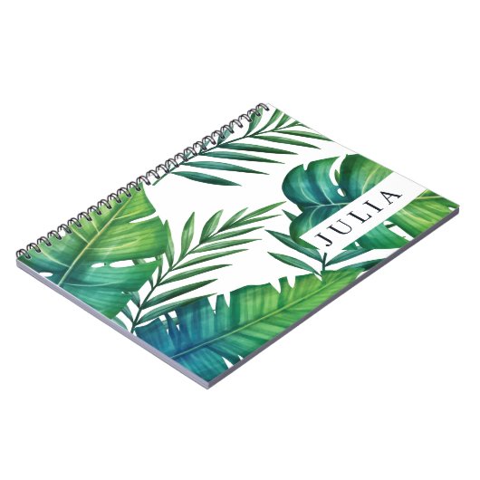 Personalisierte tropische Blätter Notizblock (Linke Seite)