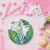 Personalisierte tropische Blätter Pappteller (Party)