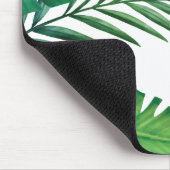 Personalisierte tropische Blätter Wasserfarbe Mousepad (Ecke)