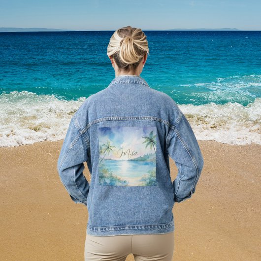 Personalisierte tropische Blicke Jeansjacke