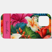 Personalisierte tropische Blume Case-Mate iPhone Hülle (Rückseite (Horizontal))
